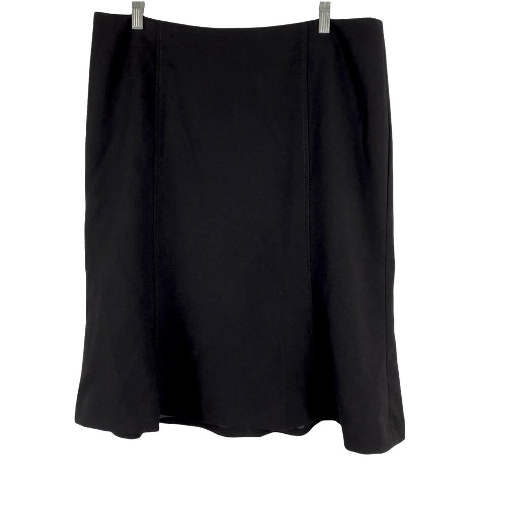 NWT Womens Size 10 Talbots Black A-Line Midweight Midi Skirt